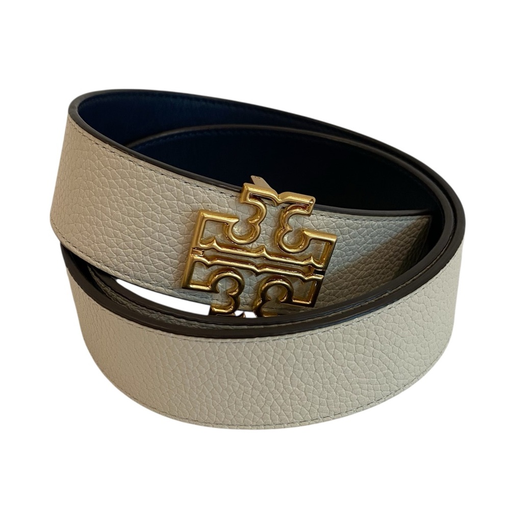 Tory Burch Britten Reversible Pebbled Leather Belt